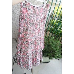 Chaps Long Pink Floral Skirt Size Large